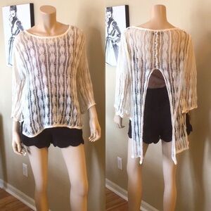 John Fashion Ivory Open Knit Sweater. P/A1022/1